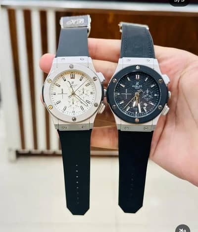 Hublot-style men's  watches ⌚ with black rubber straps
