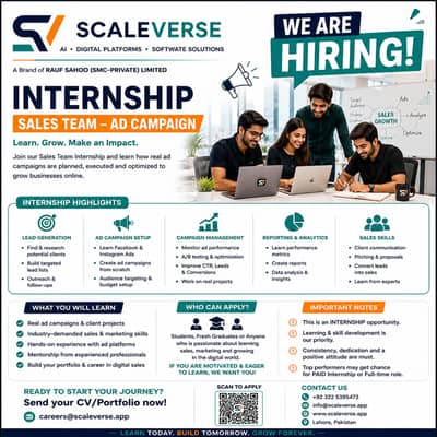 FEMALE SALES INTERNS REQUIRED | SCALEVERSE