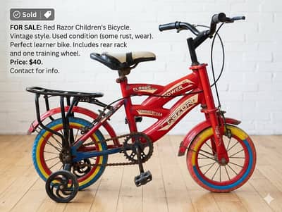 CLASSIC RAZOR CHILDREN'S LEARNER BIKE (RED