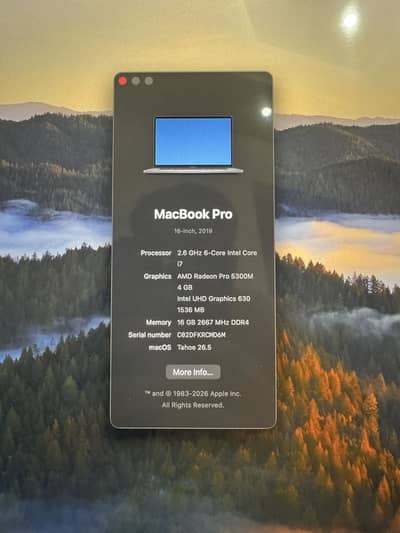 MacBook Pro 16-Inch 2019 Core i7 | Core i7 | 512GB SSD | AMD 4GB+Intel