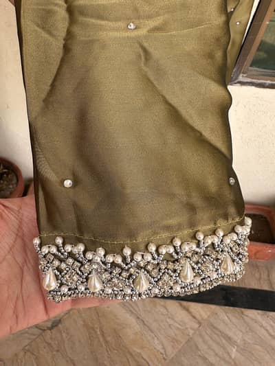 beautiful stylish Olive Saree