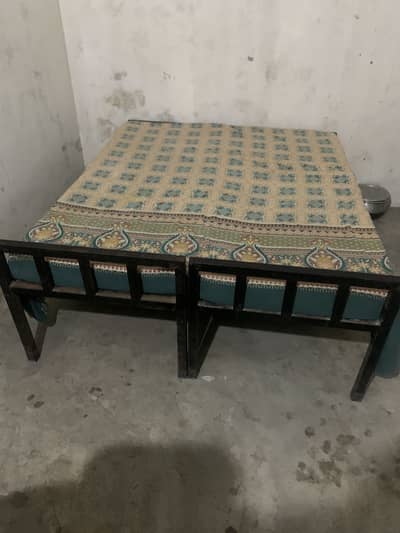 Single bad Iron with mattress