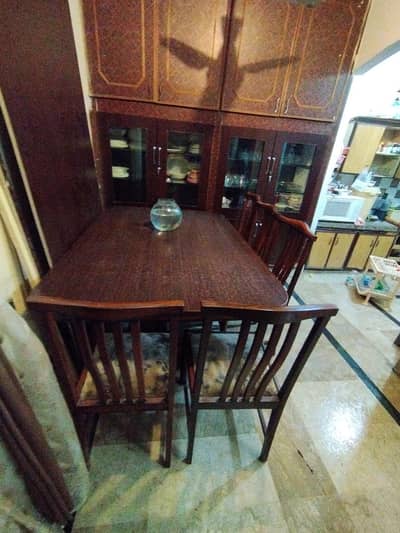 Pure Wood Dining Table with 6 Chairs of wood