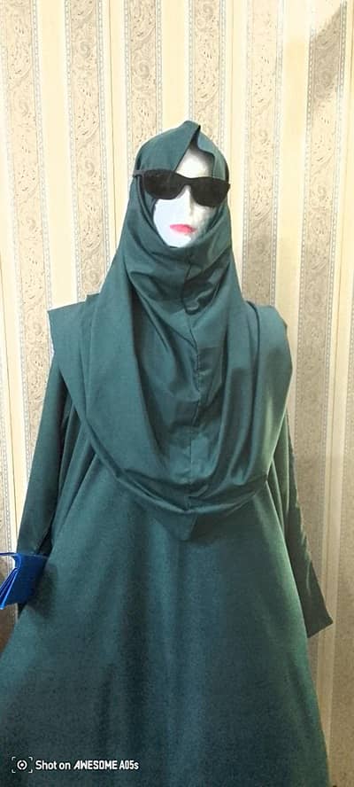 abaya+scarf maqna, hijab ready to wear, pinfree