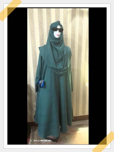 abaya+scarf maqna, hijab ready to wear, pinfree