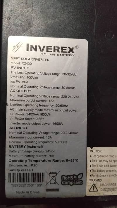 2400 watt hybrid inverter 24v battery