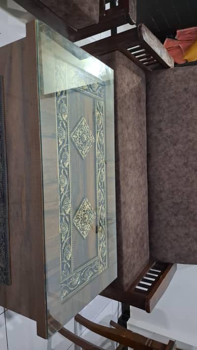 5 sitter sofas with table ,  good condition