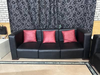 Leather low profle sofa set