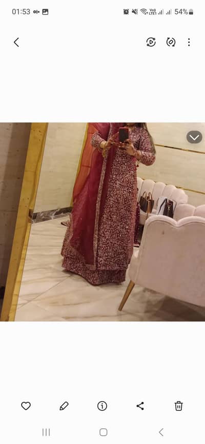 Long Double Design Fully Emrodery Worked Maxi