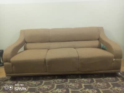 Jute fabric, deep seats, excellent condition, modern brown,5 seater