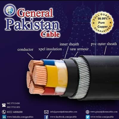 240 MM 4 CORE COPPER CABLES 61/93 WIRE GENERAL PAKISTAN CABLES