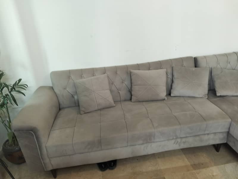 L shape sofa with sethi 2