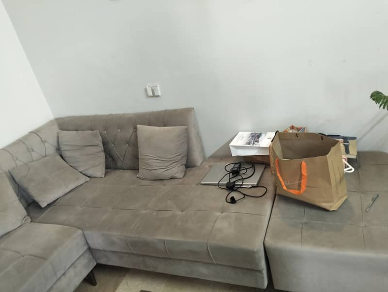 L shape sofa with sethi 3