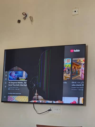 haier q led tv with broken panel