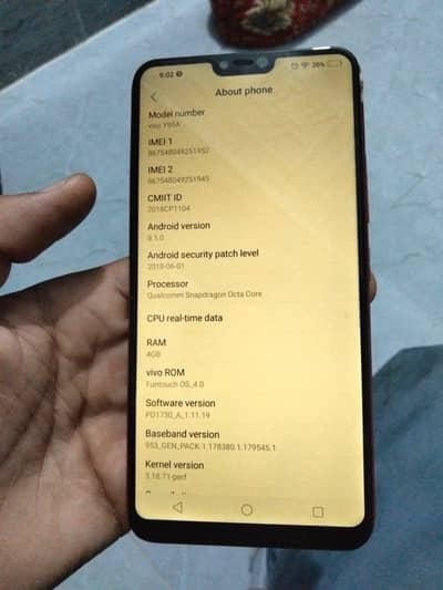 Vivo y85A Mobile for sale