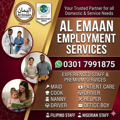 Verified. Maid. Cook. Driver. Baby Sisters. Kitchen Helper. Nurse