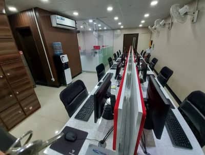 Furnished Office for Rent in Main Airport raod Near Yasir Broast for (Call center + Software house + Marketing Office & Other Setup as You Want)