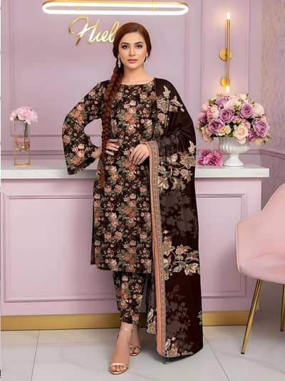 beautiful printed lawn 3 piece suit