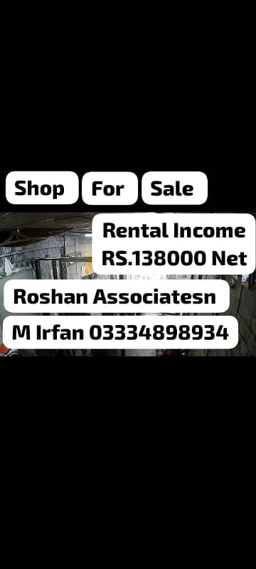 Excellent Rental Investment Opportunity Shop for Sale in Block 7 Gulshan-e-Iqbal Rented, with Strong Income Rs. 138000 Net Monthly Rent. Stable Rental Income A guaranteed and regular rental income of Rs. 2,38,000 per month is being generated.