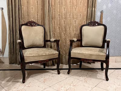 Wooden Coffee Chairs (2pcs)