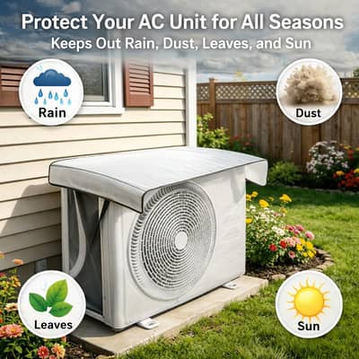 Silver Outdoor Waterproof AC Cover 37x17 Inch