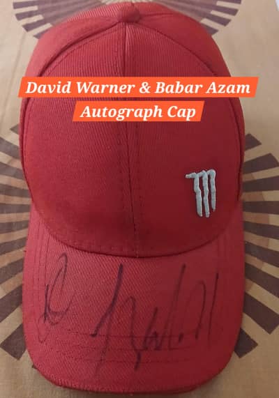  Cricket Cap with Autographs (David Warner & Babar Azam)