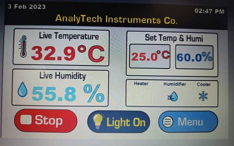 Temperature Humidity Stability Chamber Control Touchscreen
