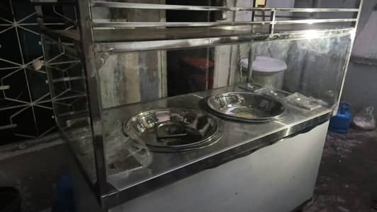 Commercial Stainless Steel Food Counter / Chat Counter Cart for Sale
