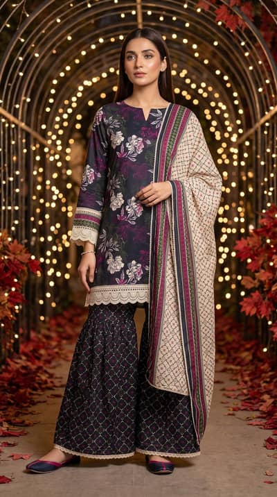 Lawn Three piece printed