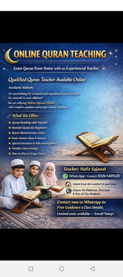Oline Quran teacher -nazra,hifz -whatsapp/zoom Classes