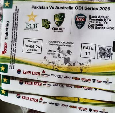 Pak vs Aus ODI Lahore Tickets