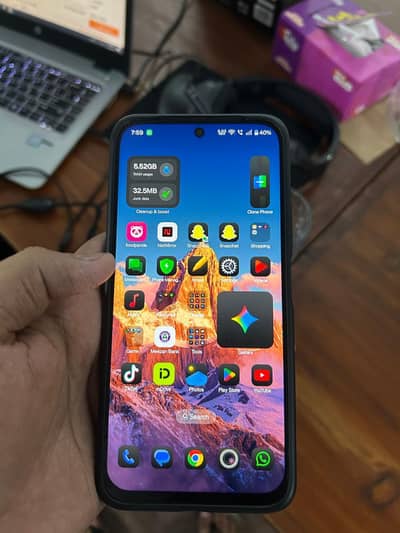 OppoA6 5G     "16/256gb" with box and cover lush condition