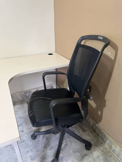 Wide Office Table and Revolving Chair