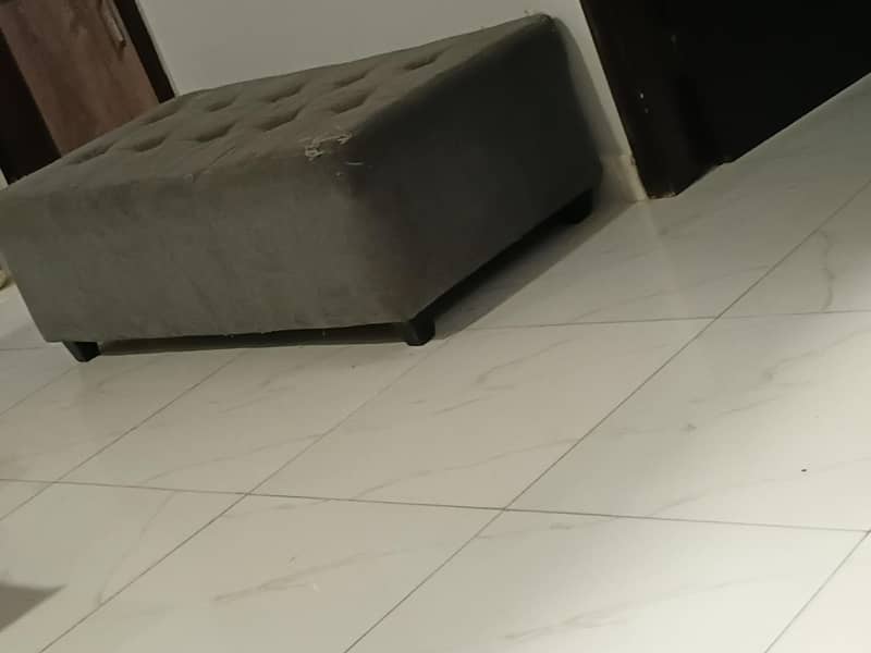 sofa  set L shape with table set grey table . 4