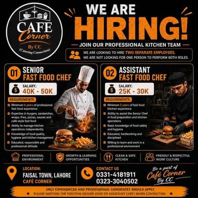 Fast Food Chef Required