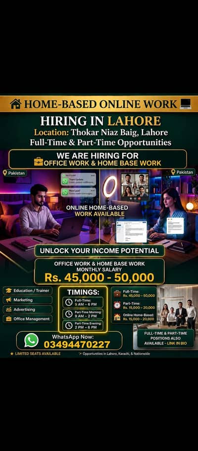 job opportunities fresher and matric pass