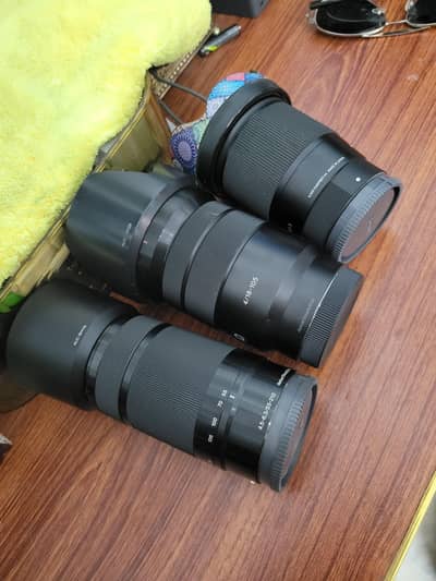Sony 18-105mm f4 OS G | Sony 55-210mm OS | Sigma 16mm f14