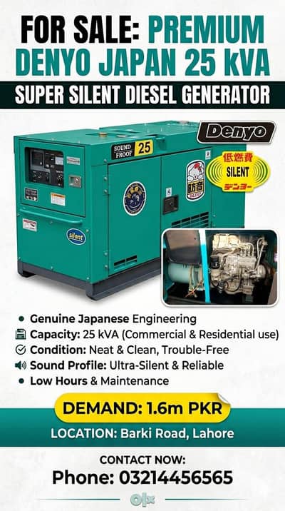 Denyo Japan 25 kVA Super Silent Diesel Generator – Neat & Clean