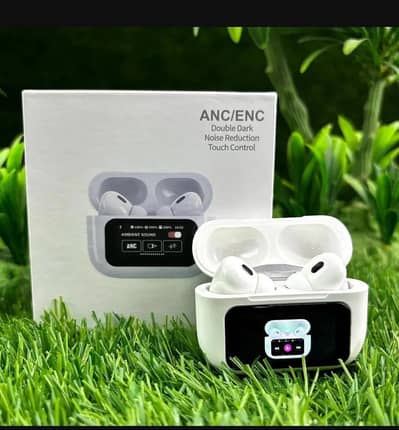 anc/enc noise canceling earbuds A9 pro white