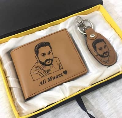 Customized Wallet & Keychain Set | Name/Photo Print |