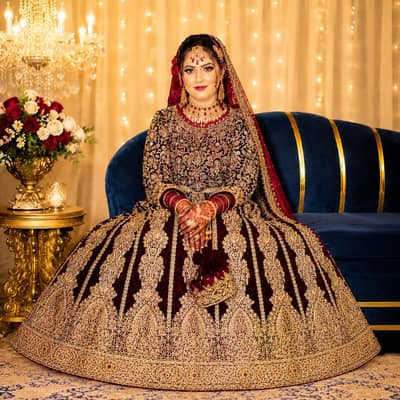 BRIDAL VELVET LEHENGA FOR SALE