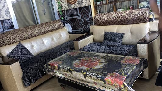 Sofa set with one wooden table | only serious buyers