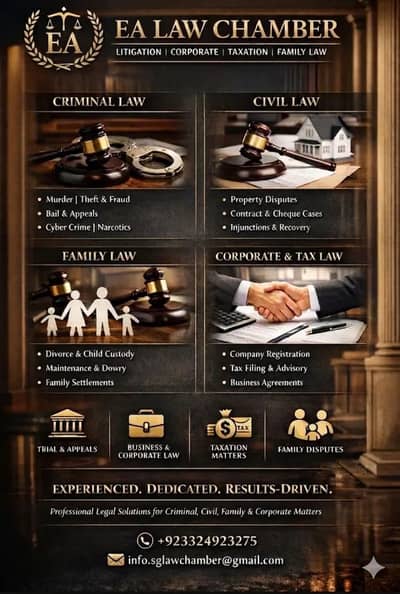 EA Law Chamber | Criminal, Civil, Family & Corporate Lawyers in lahor