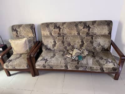7 seater sofa set with 1 main table and 2 side table
