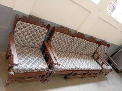 ​Premium 5-Seater Solid Wooden Sofa Set