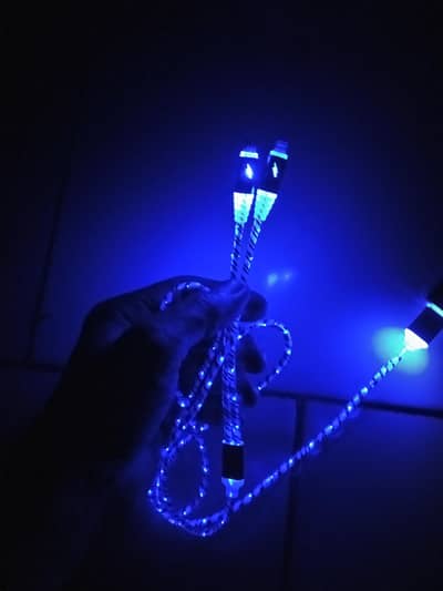 charging cable with green light cable 2in1