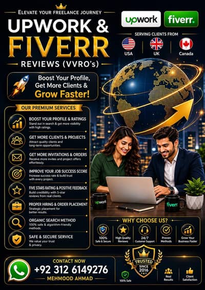Upwork and Fiver Reviews Available