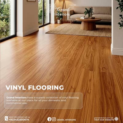vinyl flooring PVC wooden spc flooring by Grand interiors
