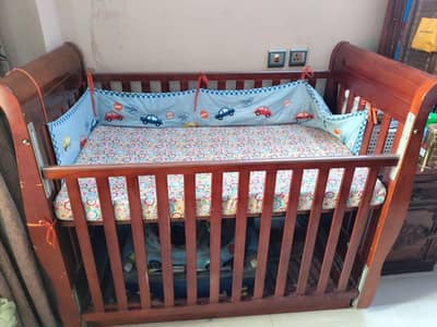 wooden baby cot