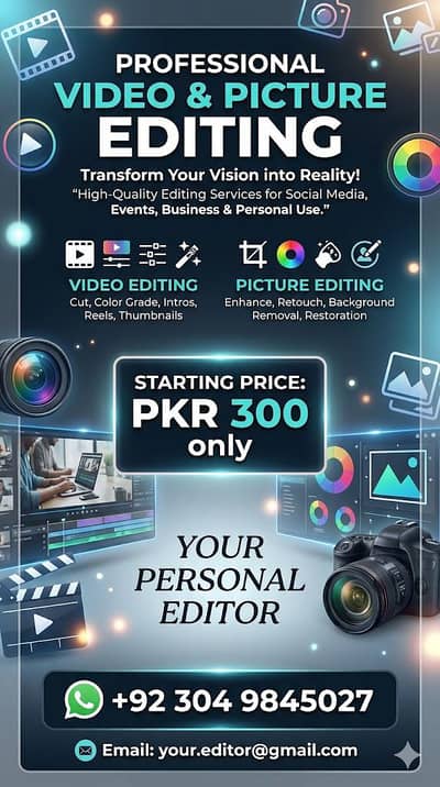 video and photo editor price is 300